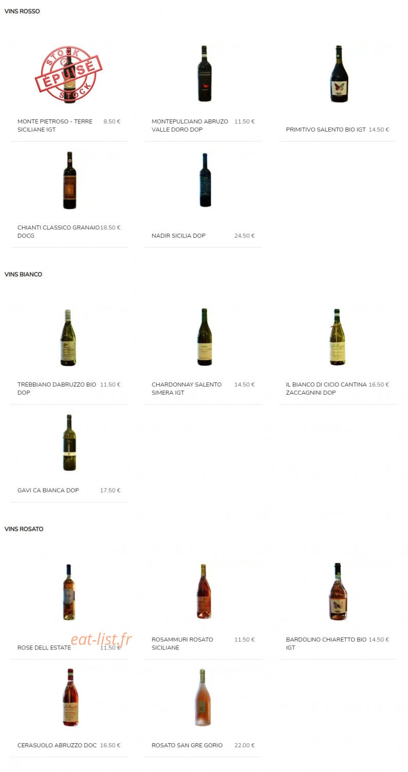 Au four à Pizza — carte page 6