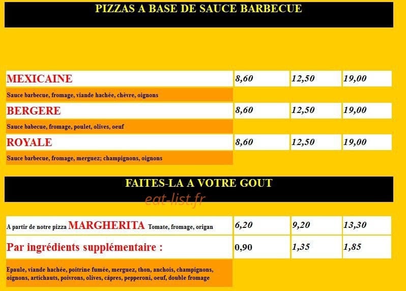 Bella Pizza — carte page 9