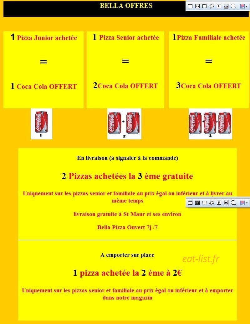 Bella Pizza — carte page 10