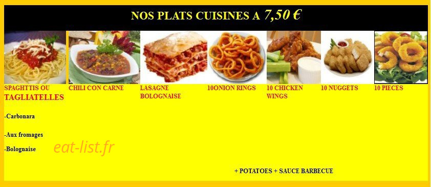Bella Pizza — carte page 2