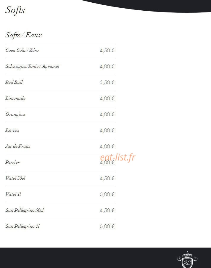 Bellechasse Café — carte page 3