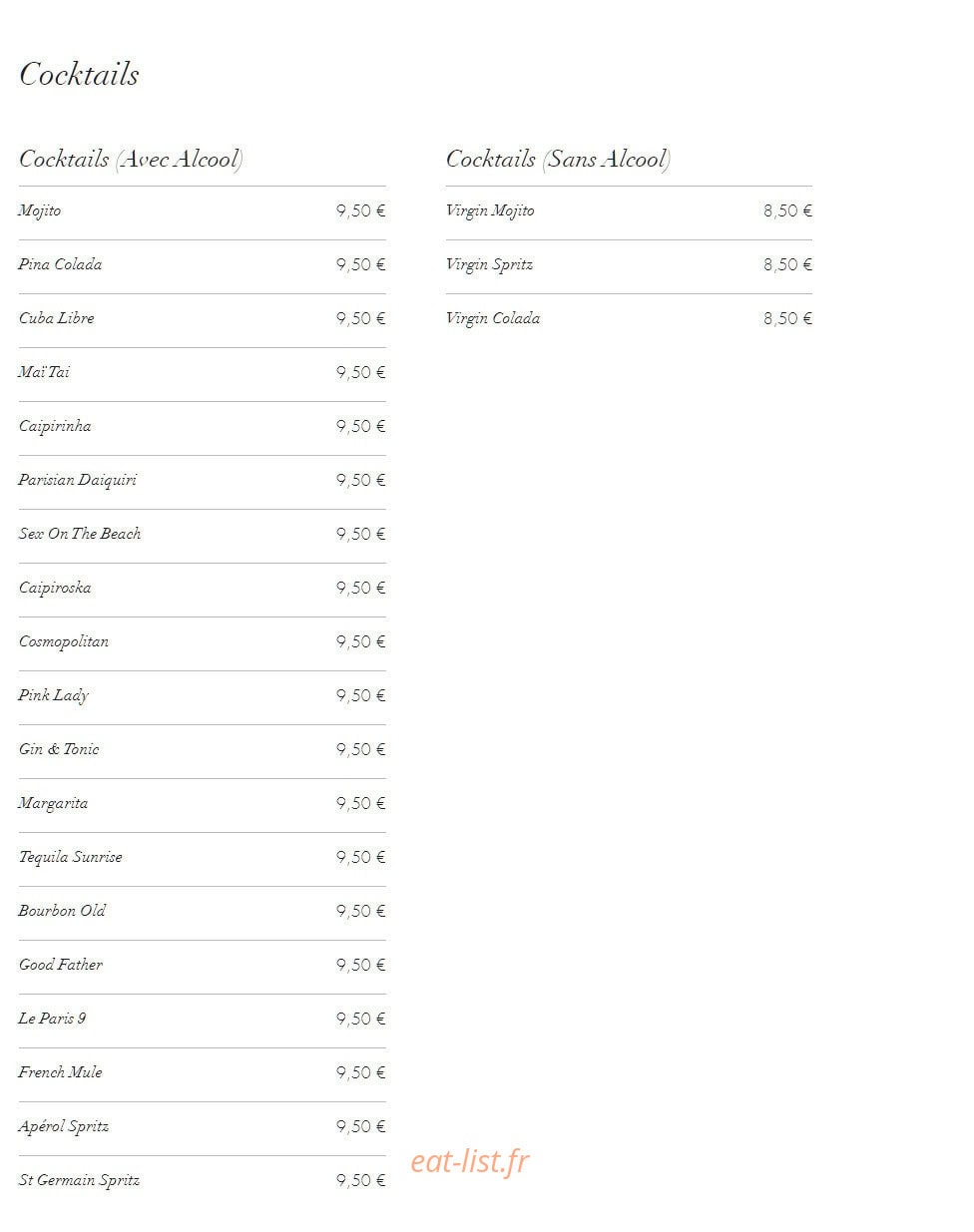 Bellechasse Café — carte page 5