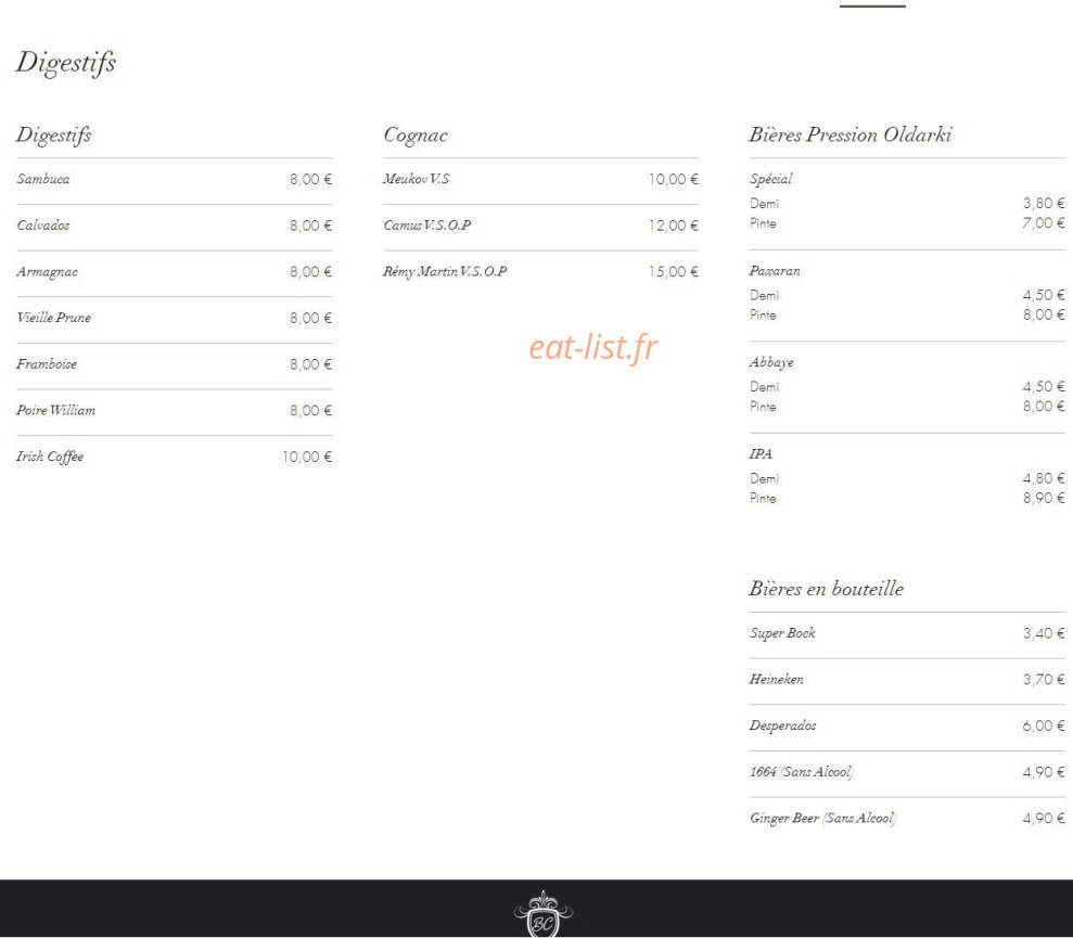 Bellechasse Café — carte page 4