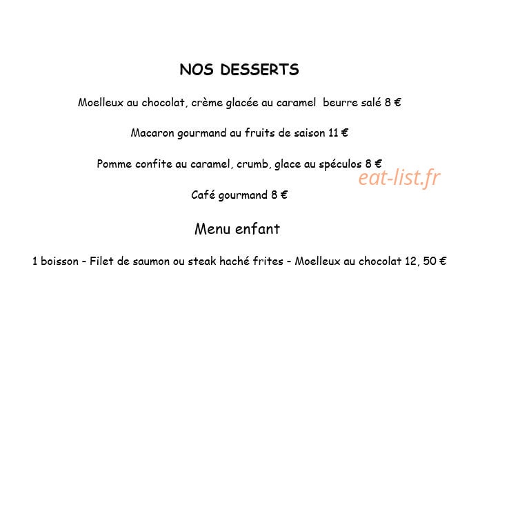 Café Gourmand — carte page 2