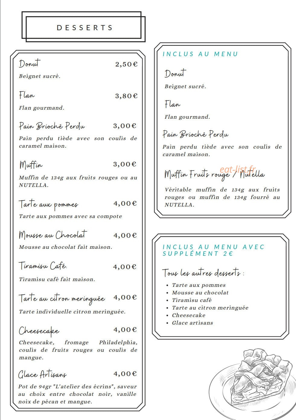 Cantine Bel Appétit — carte page 6