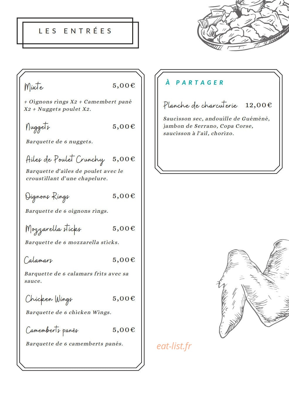 Cantine Bel Appétit — carte page 2