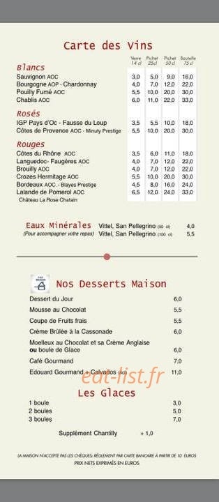 Chez Edouard — carte page 4