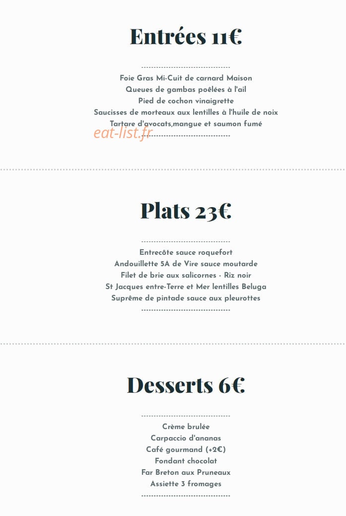 Chez Moi Robert&C.A — carte page 1