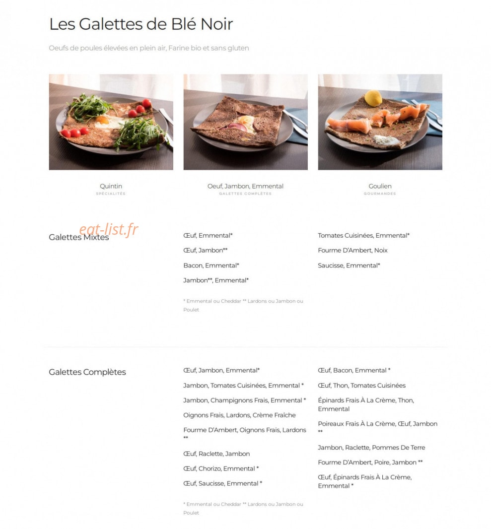 Crêperie Paris Breizh — carte page 1