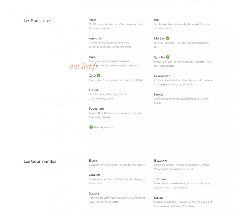 Crêperie Paris Breizh — carte page 2