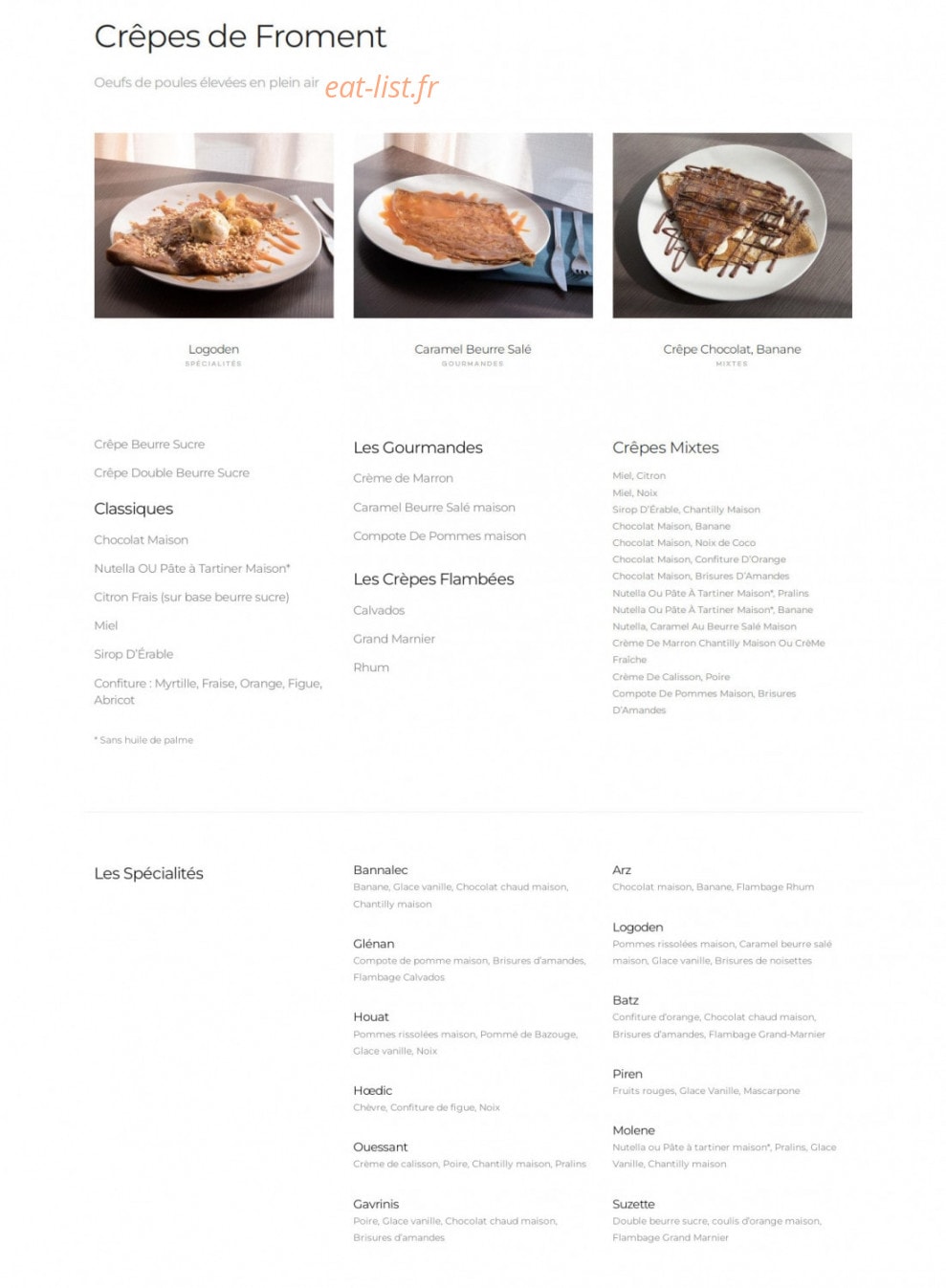 Crêperie Paris Breizh — carte page 4