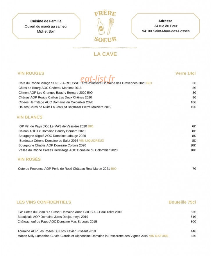 Frère & Soeur — carte page 2