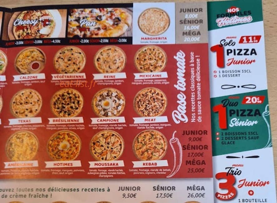 Hotimes Pizza — carte page 2