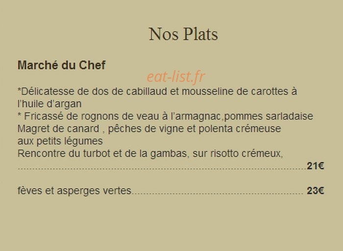 La Table des Marronniers — carte page 2
