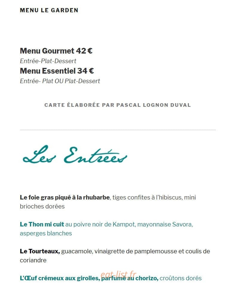 Le Garden — carte page 1