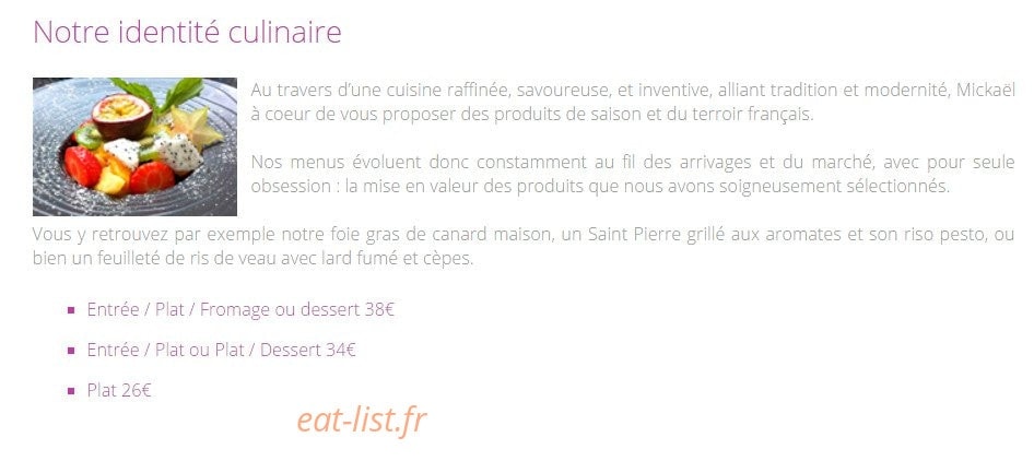 Le Gourmet — carte page 1