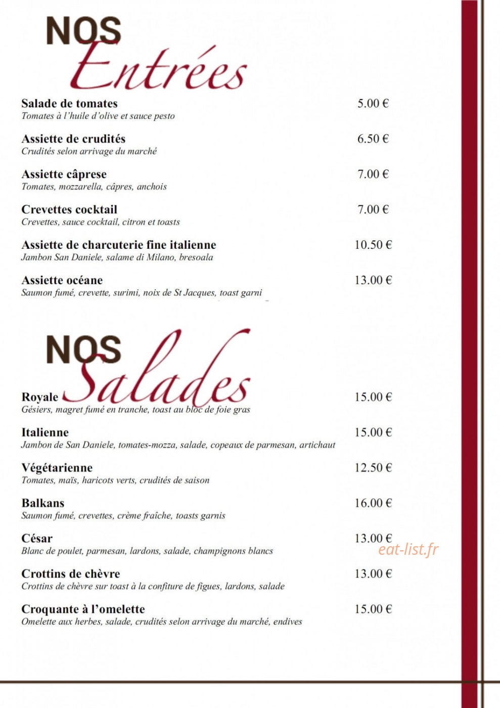 Le Relais de Condé — carte page 4