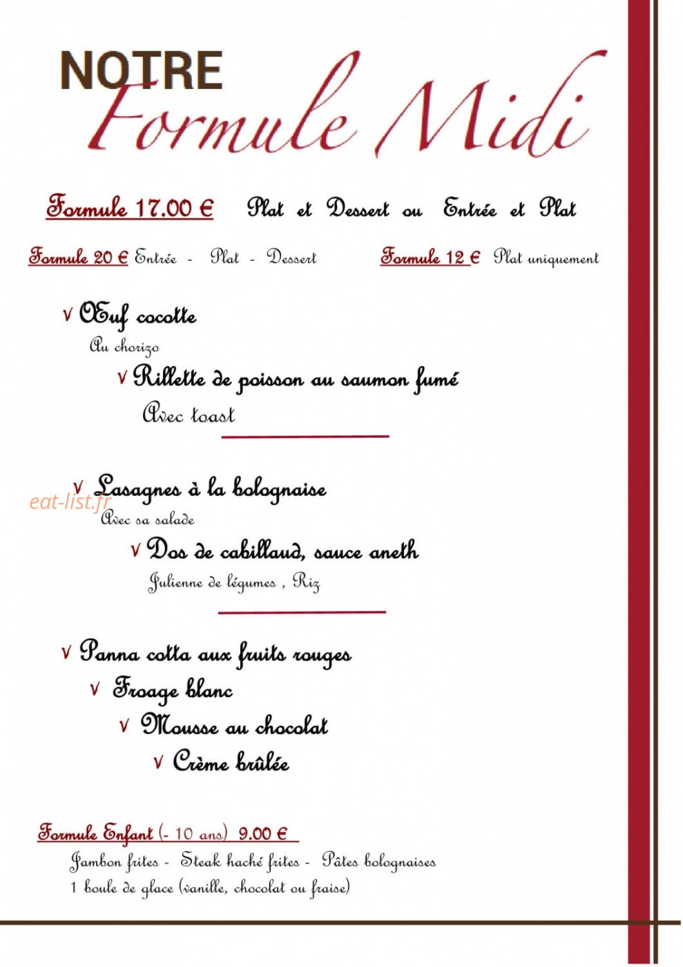 Le Relais de Condé — carte page 2
