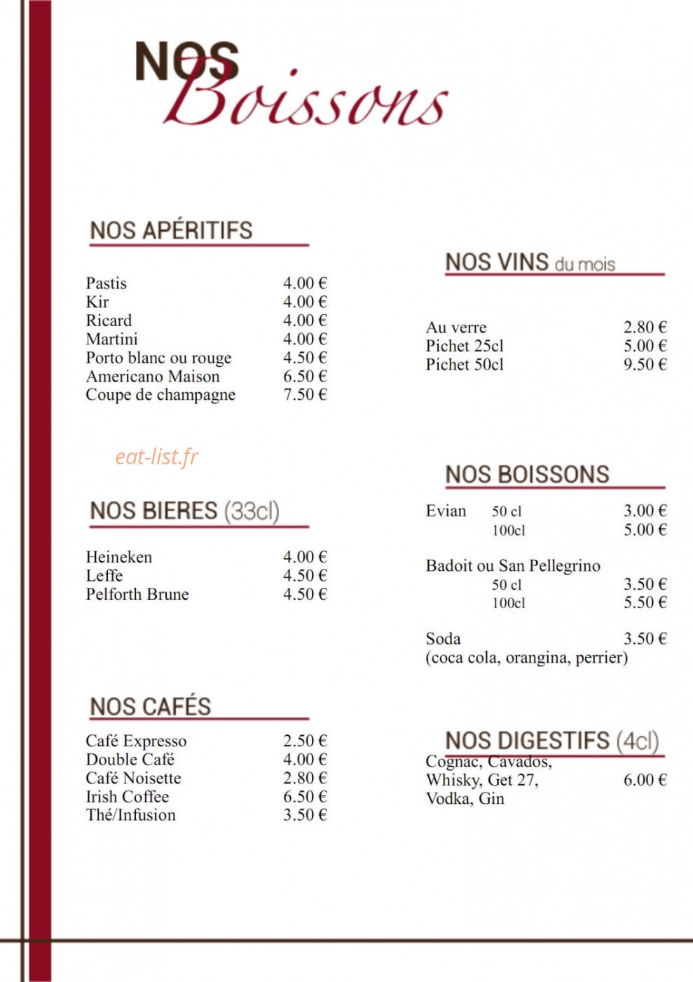 Le Relais de Condé — carte page 9