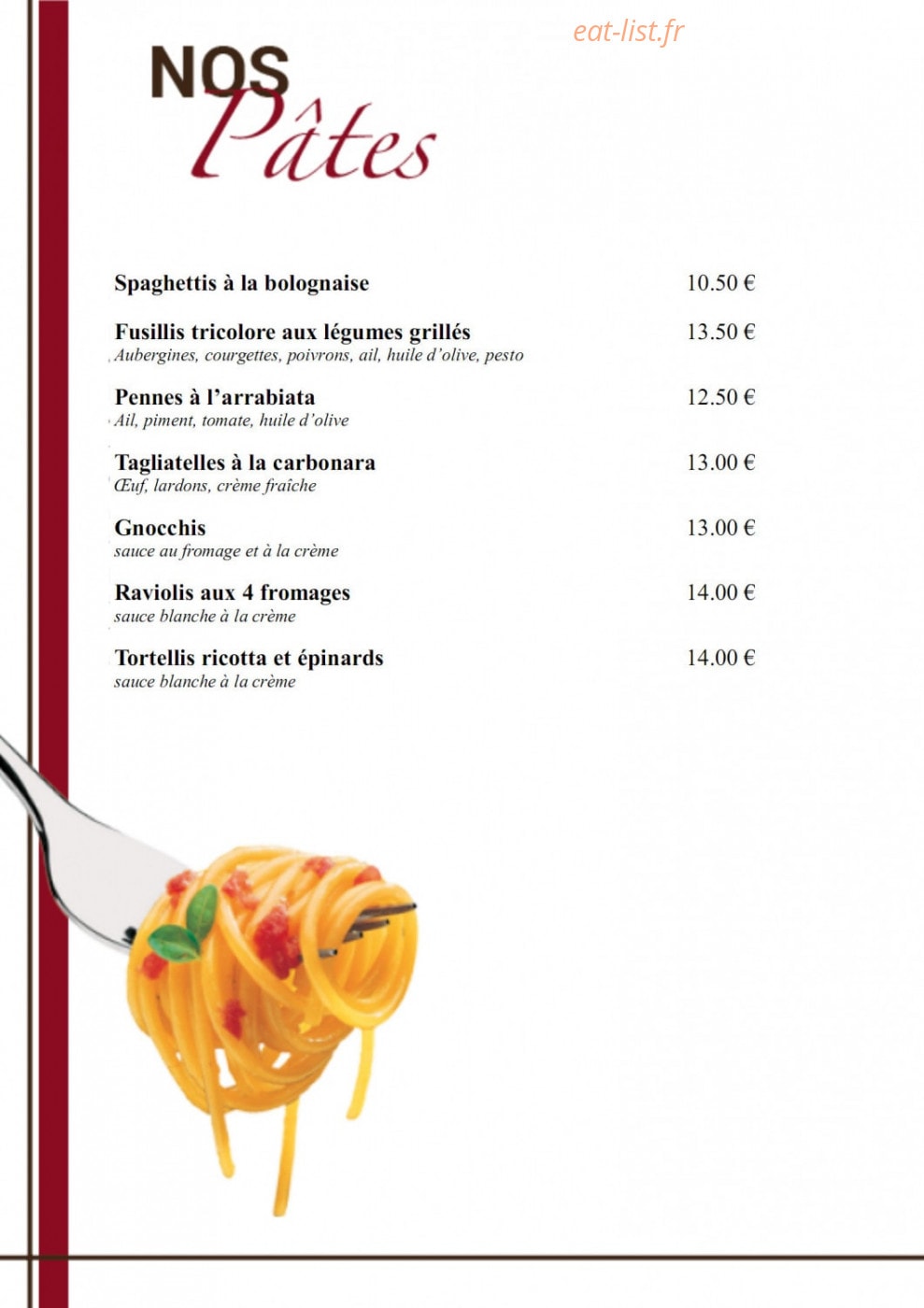 Le Relais de Condé — carte page 7