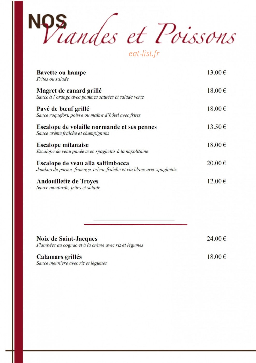 Le Relais de Condé — carte page 5