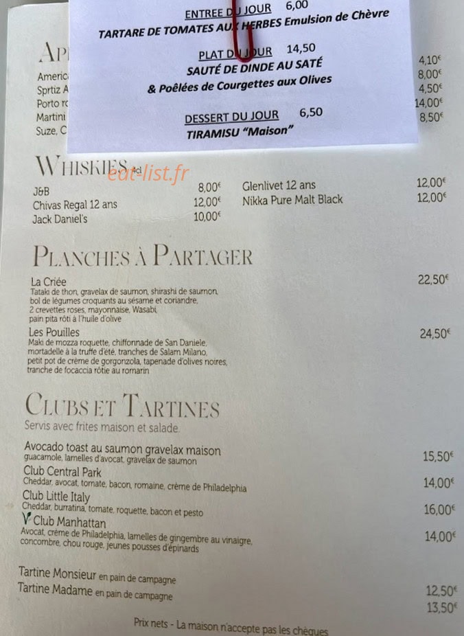 Le Varenne Café — carte page 2
