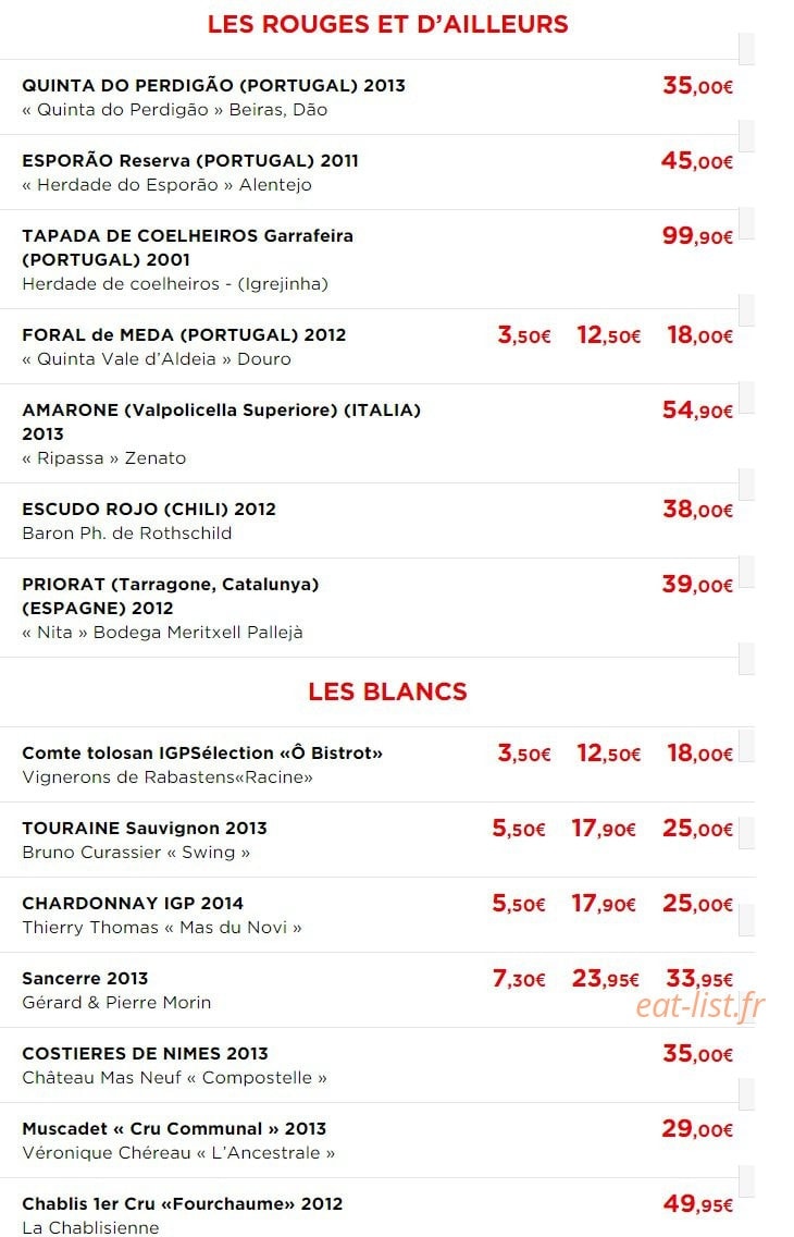 Ô Bistrot — carte page 10