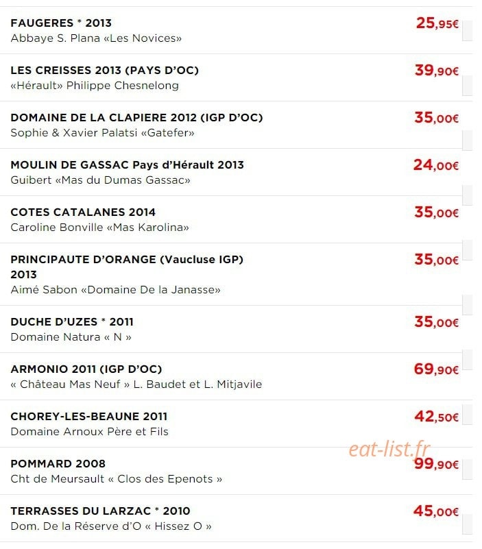 Ô Bistrot — carte page 9