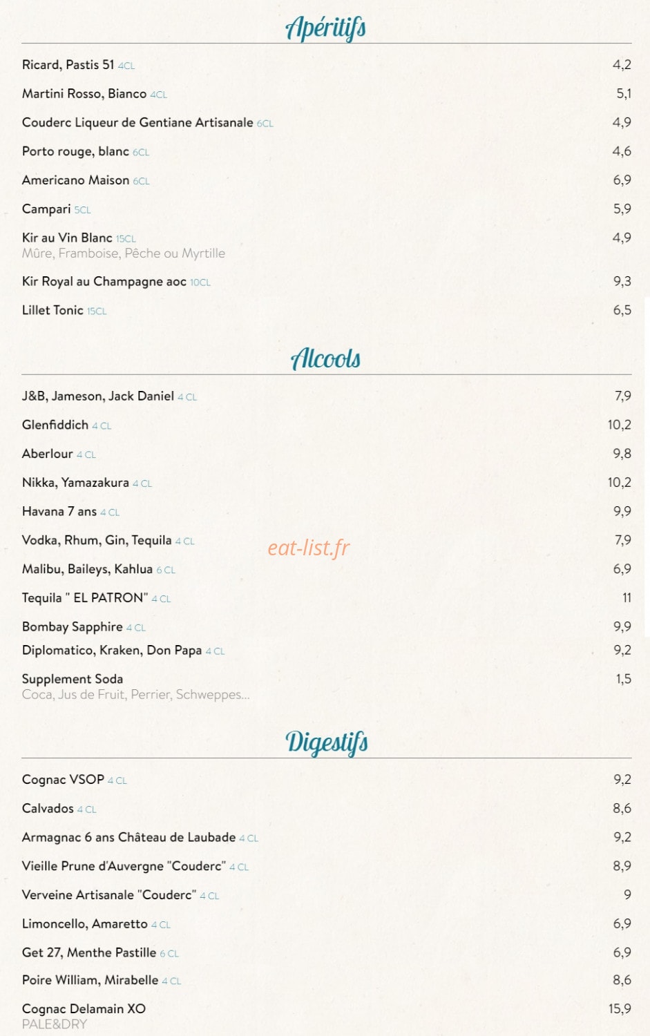 O p'ti bougnat — carte page 6
