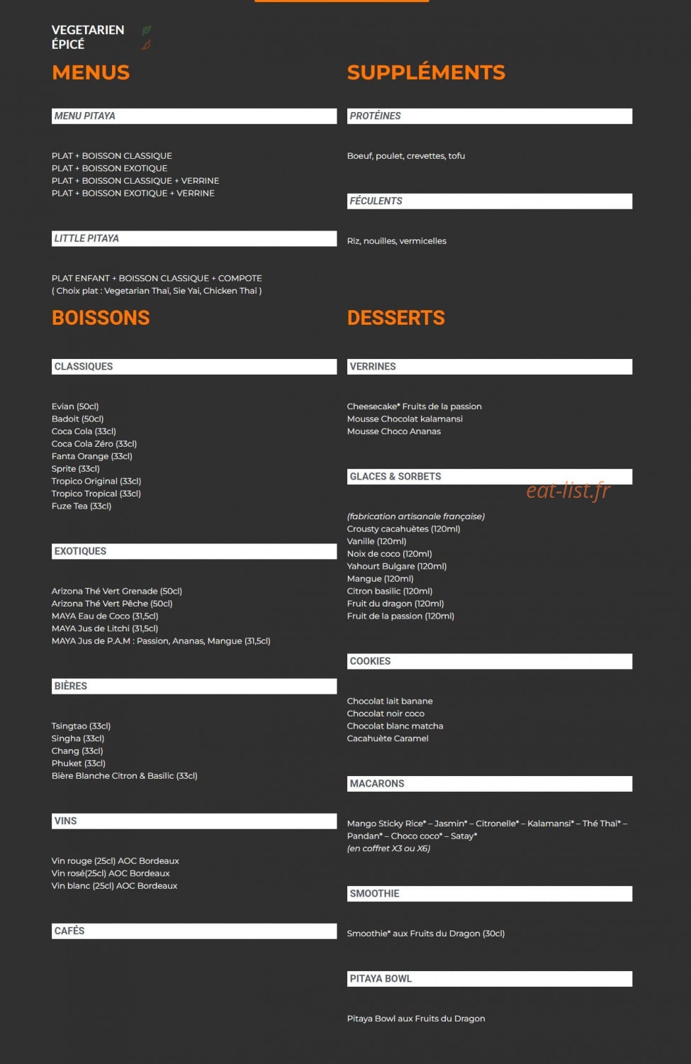 Pitaya — carte page 2