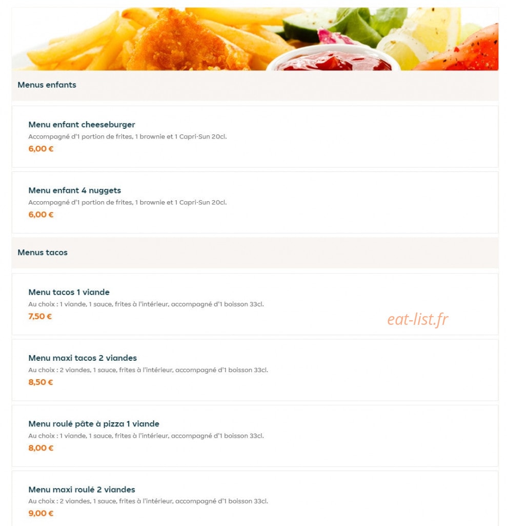 Pizz N Tacos — carte page 1