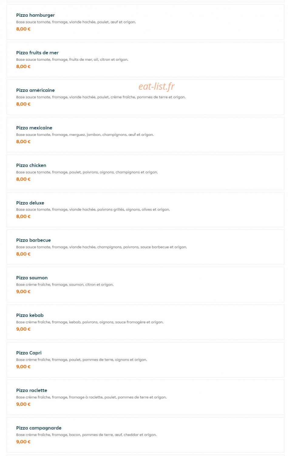 Pizz N Tacos — carte page 9