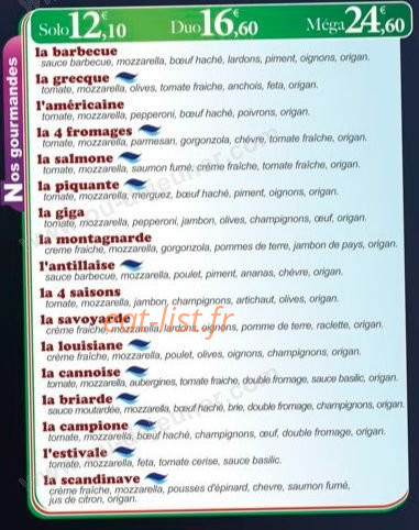 Pizzatissima — carte page 3