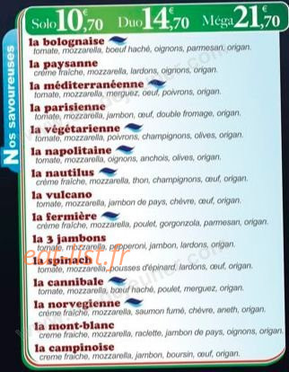 Pizzatissima — carte page 2