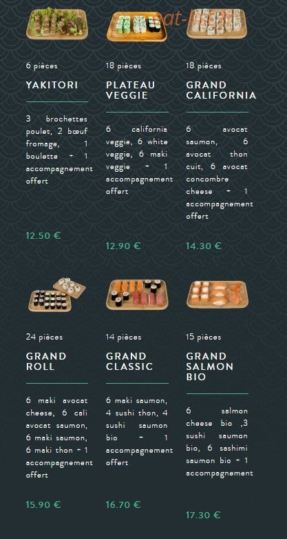 Sushi soba — carte page 26