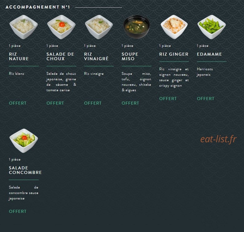 Sushi soba — carte page 1