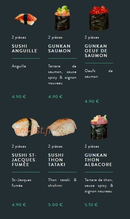 Sushi soba — carte page 36