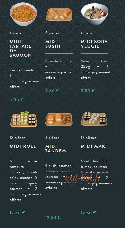 Sushi soba — carte page 21