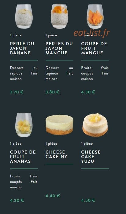 Sushi soba — carte page 17