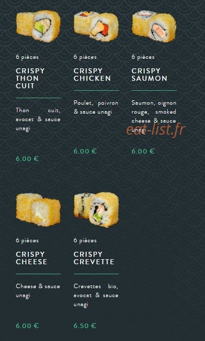 Sushi soba — carte page 7