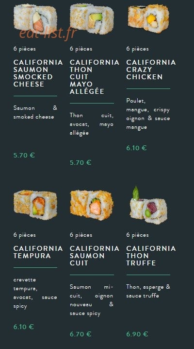 Sushi soba — carte page 3
