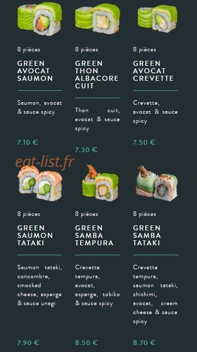Sushi soba — carte page 31