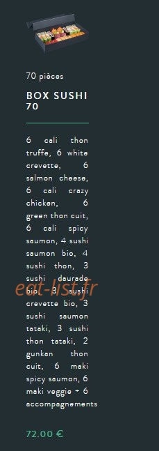 Sushi soba — carte page 28