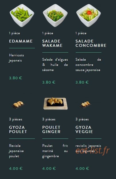 Sushi soba — carte page 9