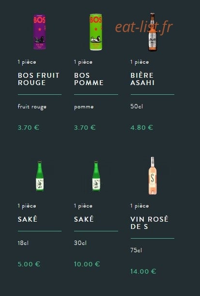 Sushi soba — carte page 14