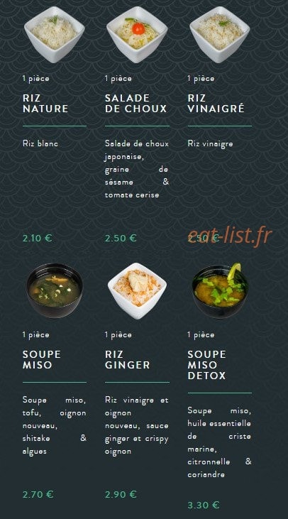 Sushi soba — carte page 8