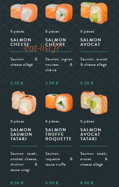 Sushi soba — carte page 30