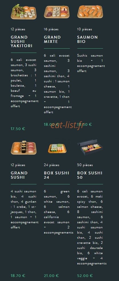 Sushi soba — carte page 27