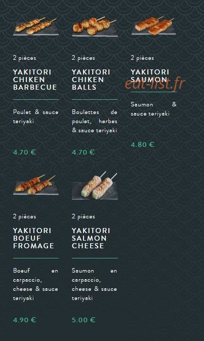 Sushi soba — carte page 20