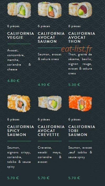 Sushi soba — carte page 2